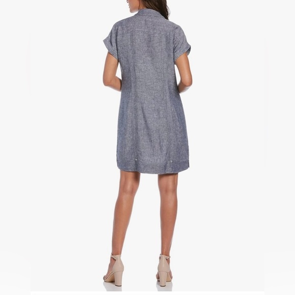 Cubavera Guayabera short sleeve 100% linen dress with slip - Picture 6 of 10